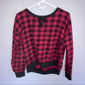 B1G1🌸 Gingham Checkered Plaid Sweater Top